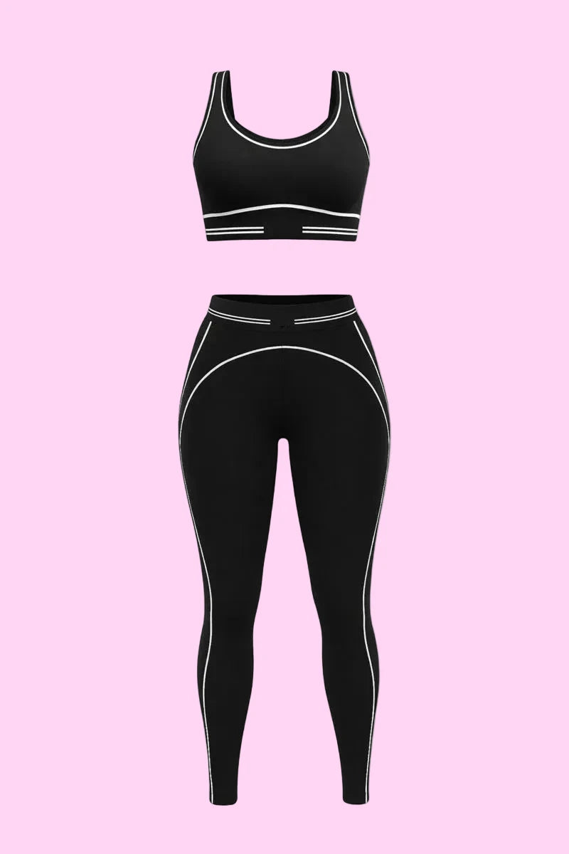 Black Luxury Athleisure Two-Piece Set