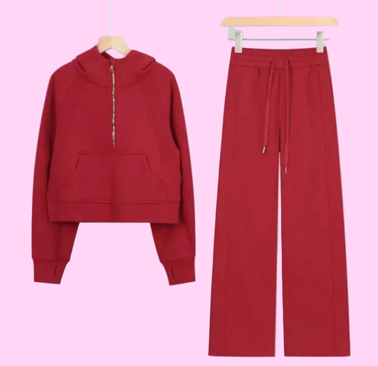 Scuba Oversized Half Zip Hoodie SETS