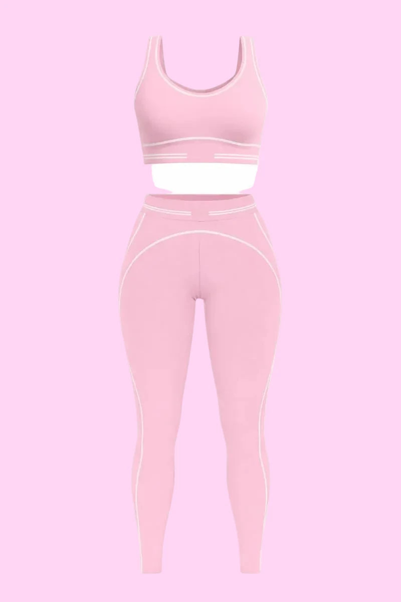 Pink Luxury Athleisure Two-Piece Set