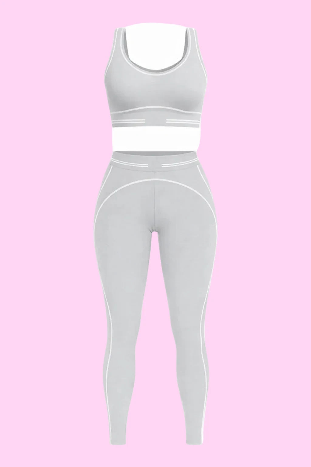 Grey Luxury Athleisure Two-Piece Set